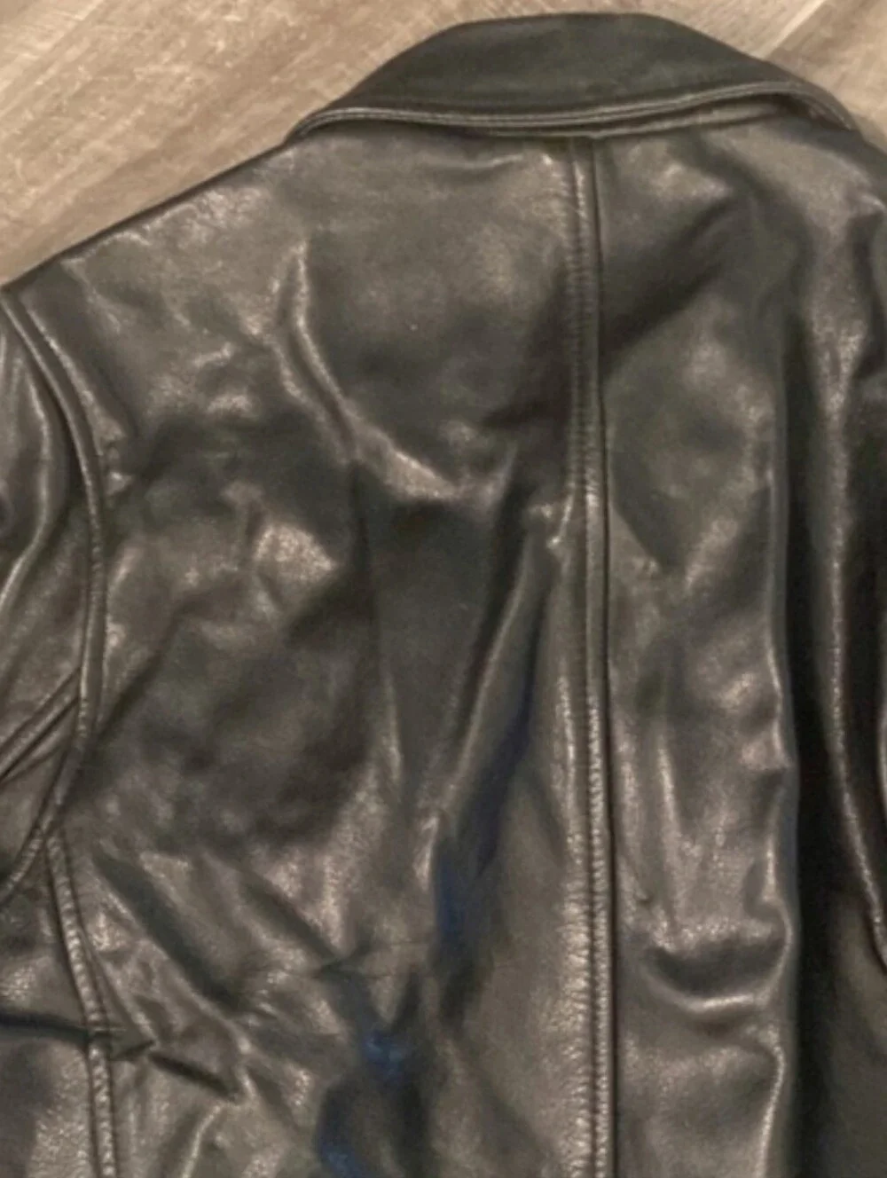Vintage 90s Banana Republic Made in Korea Heavy Leather Jacket Black - Flawless